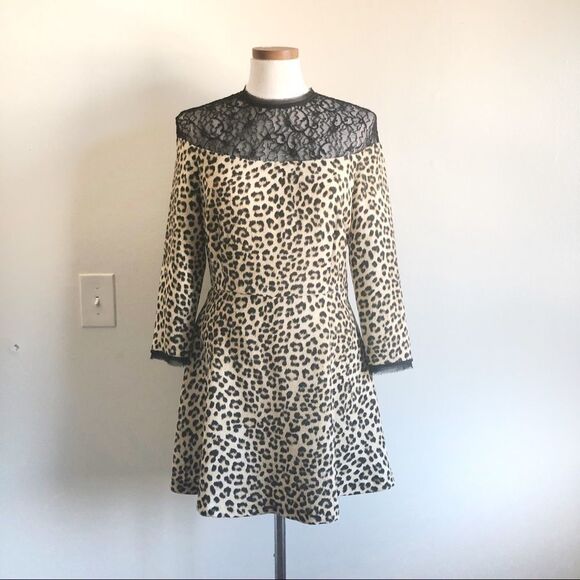 Zara Cheetah print fit & flare midi dress Preowned - Picture 2 of 7